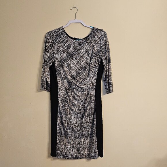 Women's Lauren Ralph Lauren Geometric Dress Black/White/Beige Size‎ 16 - Picture 1 of 7